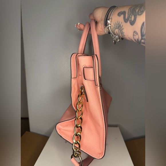 Michael Kors Coral Pink Saffiano Satchel with Gold Hardware - Picture 2 of 5